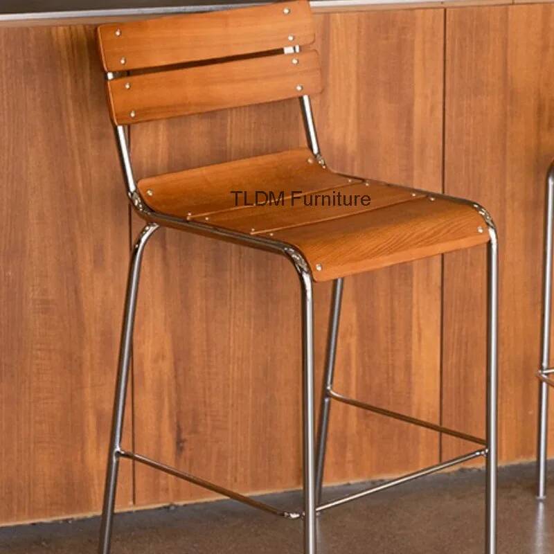 Interior Design Of Cafe - كراسي بار خشبية فاخرة للمطبخ والمطعم