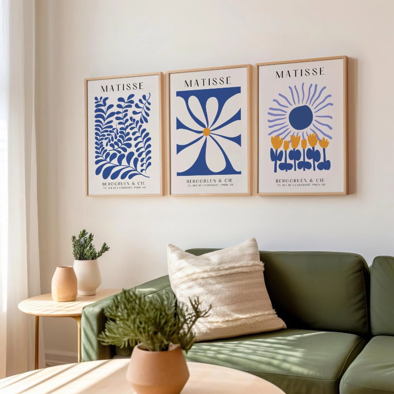 Abstract Canvas Set - مجموعة مطبوعات بلو ماتيس المكونة من