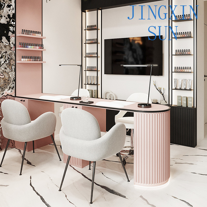 صالون تجميل وردي مخصص تصميم دا - مراجعة Interior Design Nail Salon وسعره