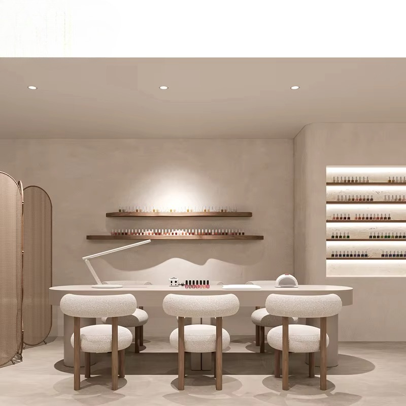 أثاث صالون الأظافر الراقية، فن - مراجعة Interior Design Nail Salon وسعره