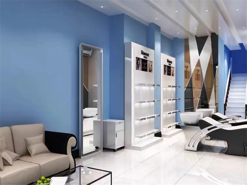 رفوف عرض مستحضرات التجميل لتصم - مراجعة Interior Design Nail Salon وسعره