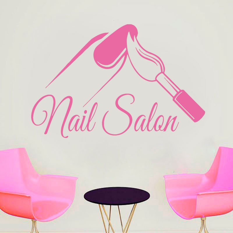صالون الأظافر متجر الجدار ملصق - مراجعة Interior Design Nail Salon وسعره