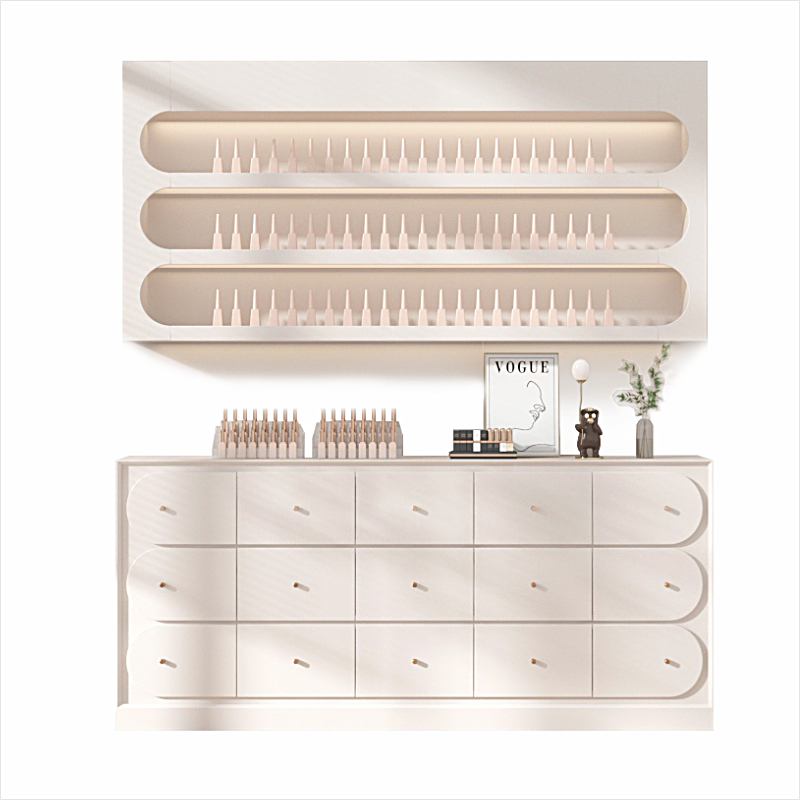 خزانة عرض متعددة الطبقات لصالو - مراجعة Interior Design Nail Salon وسعره