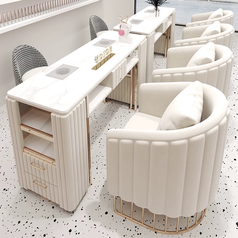 الفاخرة الحديثة البيج مسمار ال - مراجعة Interior Design Nail Salon وسعره