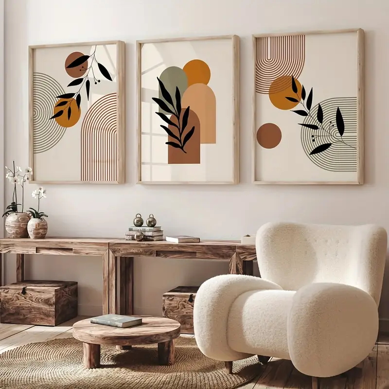 3 قطع من ملصقات النباتات الهند - مراجعة Abstract Canvas Set وسعره