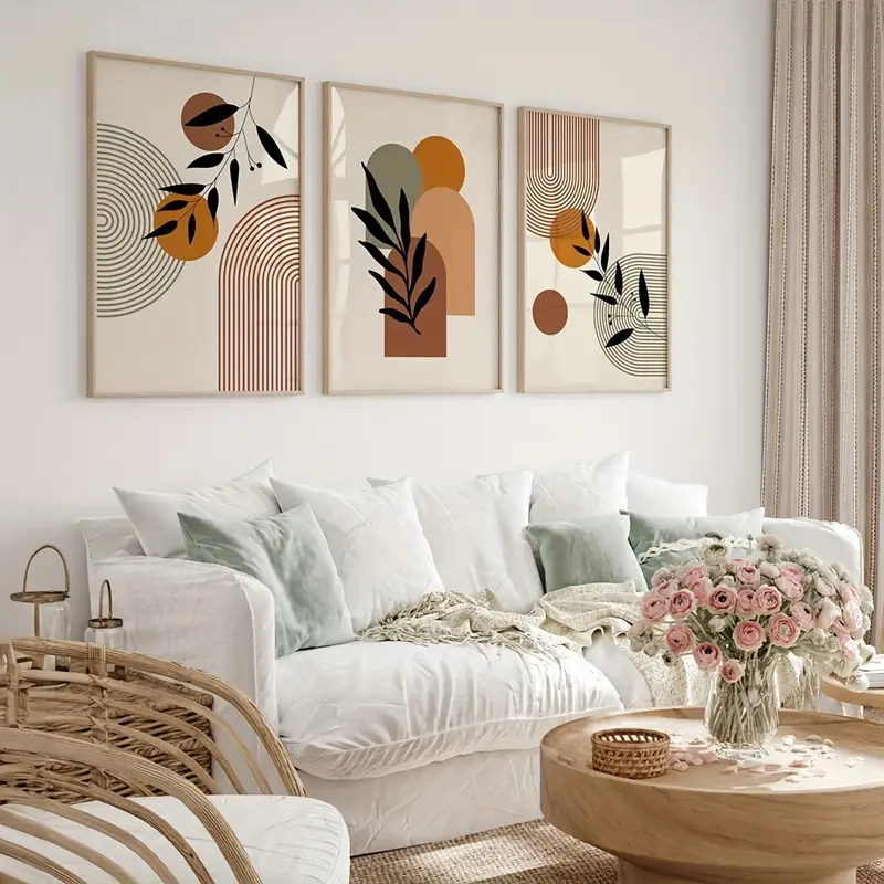 3 قطع من ملصقات النباتات الهند - مراجعة Abstract Canvas Set وسعره