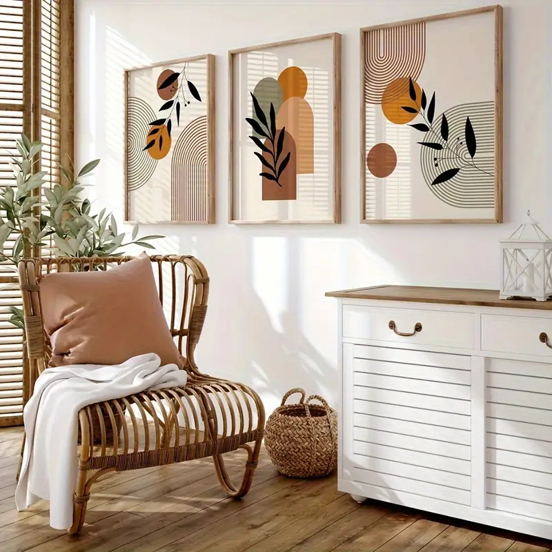 3 قطع من ملصقات النباتات الهند - مراجعة Abstract Canvas Set وسعره