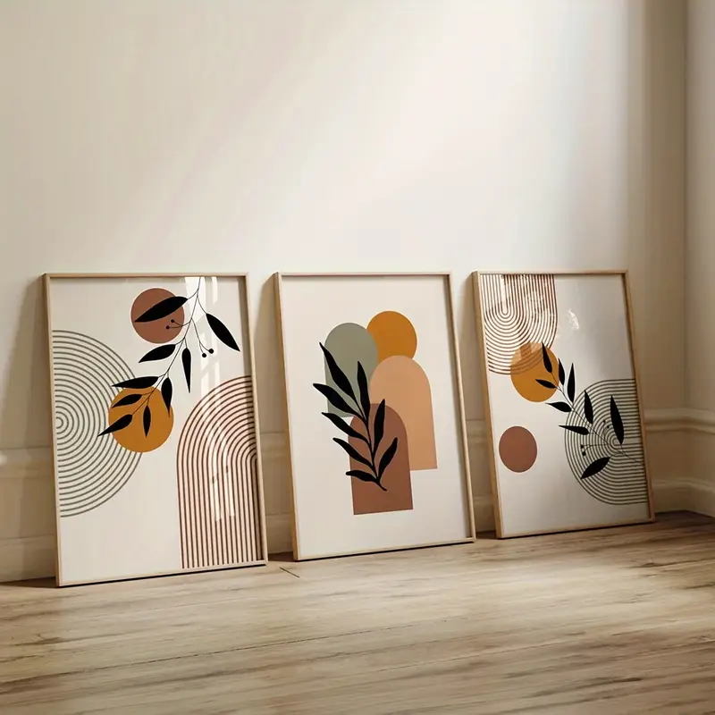 3 قطع من ملصقات النباتات الهند - مراجعة Abstract Canvas Set وسعره